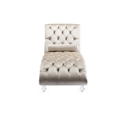 Beige velvet leisure concubine sofa with acrylic feet by La Spezia additional picture 6