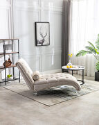 Beige velvet leisure concubine sofa with acrylic feet by La Spezia additional picture 8