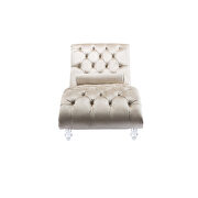 Beige velvet leisure concubine sofa with acrylic feet by La Spezia additional picture 10