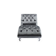 Silver velvet leisure concubine sofa with acrylic feet by La Spezia additional picture 11