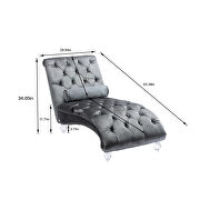 Silver velvet leisure concubine sofa with acrylic feet by La Spezia additional picture 12