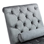 Silver velvet leisure concubine sofa with acrylic feet by La Spezia additional picture 3