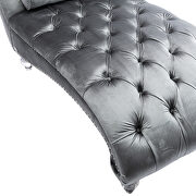 Silver velvet leisure concubine sofa with acrylic feet by La Spezia additional picture 7