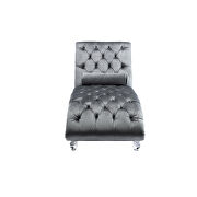 Silver velvet leisure concubine sofa with acrylic feet by La Spezia additional picture 10