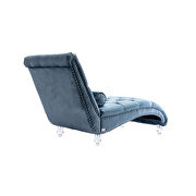 Light blue velvet leisure concubine sofa with acrylic feet by La Spezia additional picture 2