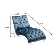 Light blue velvet leisure concubine sofa with acrylic feet by La Spezia additional picture 12
