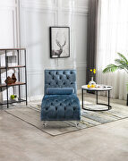 Light blue velvet leisure concubine sofa with acrylic feet by La Spezia additional picture 3