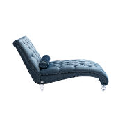 Light blue velvet leisure concubine sofa with acrylic feet by La Spezia additional picture 4