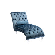 Light blue velvet leisure concubine sofa with acrylic feet by La Spezia additional picture 5