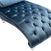 Light blue velvet leisure concubine sofa with acrylic feet by La Spezia additional picture 6