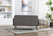 Gray velvet upholstery accent loveseat with metal feet by La Spezia additional picture 13