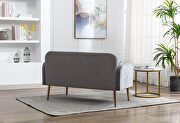 Gray velvet upholstery accent loveseat with metal feet by La Spezia additional picture 5