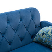 Light blue velvet upholstery accent loveseat with metal feet by La Spezia additional picture 11
