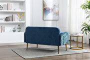Light blue velvet upholstery accent loveseat with metal feet by La Spezia additional picture 12