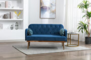 Light blue velvet upholstery accent loveseat with metal feet by La Spezia additional picture 7