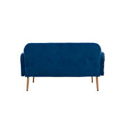 Light blue velvet upholstery accent loveseat with metal feet by La Spezia additional picture 9