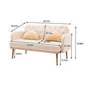 Beige velvet upholstery accent loveseat with metal feet by La Spezia additional picture 12