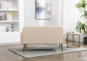 Beige velvet upholstery accent loveseat with metal feet by La Spezia additional picture 7
