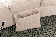 Beige linen modern chaise lounge chair by La Spezia additional picture 4
