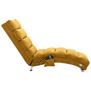 Mustard linen modern chaise lounge chair by La Spezia additional picture 2