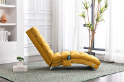 Mustard linen modern chaise lounge chair by La Spezia additional picture 12