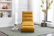 Mustard linen modern chaise lounge chair by La Spezia additional picture 13