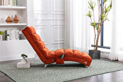 Orange linen modern chaise lounge chair by La Spezia additional picture 8