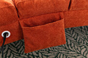 Orange linen modern chaise lounge chair by La Spezia additional picture 10