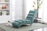 Teal linen modern chaise lounge chair by La Spezia additional picture 12
