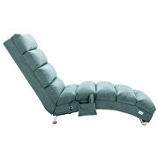 Teal linen modern chaise lounge chair by La Spezia additional picture 7