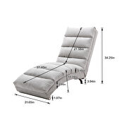 Light gray linen modern chaise lounge chair by La Spezia additional picture 18