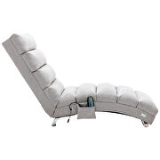 Light gray linen modern chaise lounge chair by La Spezia additional picture 3