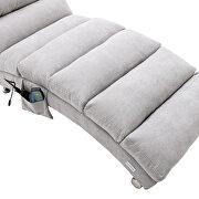 Light gray linen modern chaise lounge chair by La Spezia additional picture 4