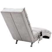 Light gray linen modern chaise lounge chair by La Spezia additional picture 5