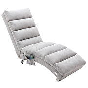 Light gray linen modern chaise lounge chair by La Spezia additional picture 6