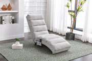Light gray linen modern chaise lounge chair by La Spezia additional picture 7