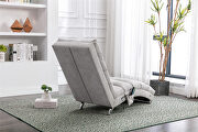 Light gray linen modern chaise lounge chair by La Spezia additional picture 8