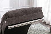 Dark gray linen modern chaise lounge chair by La Spezia additional picture 3