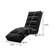 Black linen modern chaise lounge chair by La Spezia additional picture 16