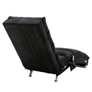 Black linen modern chaise lounge chair by La Spezia additional picture 4