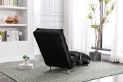 Black linen modern chaise lounge chair by La Spezia additional picture 6