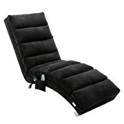 Black linen modern chaise lounge chair by La Spezia additional picture 9
