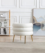 White fabric accent leisure chair with golden feet by La Spezia additional picture 2