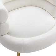 White fabric accent leisure chair with golden feet by La Spezia additional picture 3