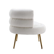 White fabric accent leisure chair with golden feet by La Spezia additional picture 5