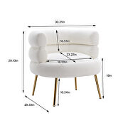 White fabric accent leisure chair with golden feet by La Spezia additional picture 8