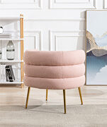 Pink fabric accent leisure chair with golden feet by La Spezia additional picture 6