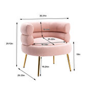 Pink fabric accent leisure chair with golden feet by La Spezia additional picture 10