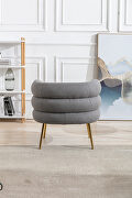 Dark gray fabric accent leisure chair with golden feet by La Spezia additional picture 11