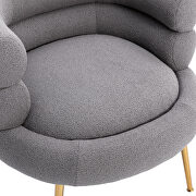Dark gray fabric accent leisure chair with golden feet by La Spezia additional picture 3